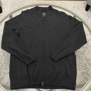 Woolrich Full Zip‎ Lightweight Sweater Gray Mens Large
